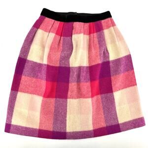 Jantzen vintage pink‎ plaid wool skirt (6)